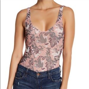 NWT Free People Printed Woven Bodysuit